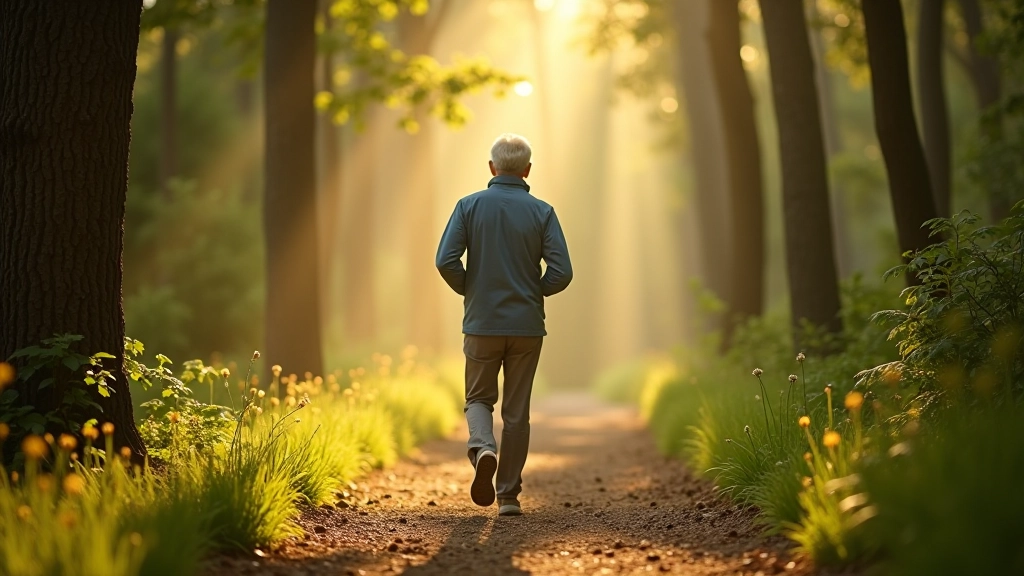 Person walking through Sintra forest path during wellness session