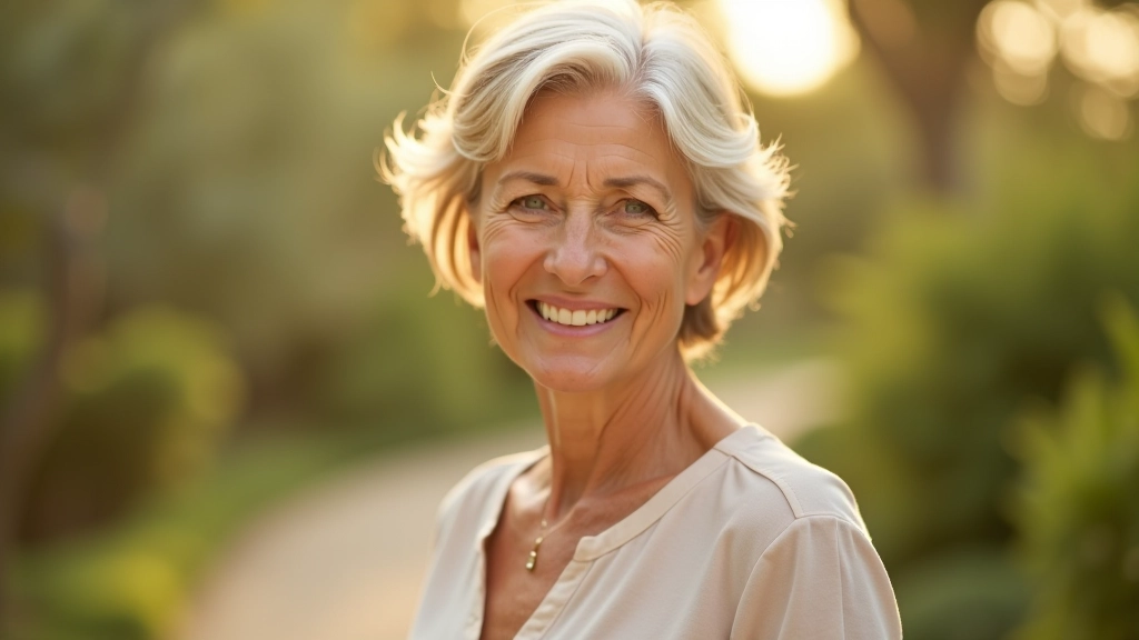 Woman in peaceful contemplation during transition phase