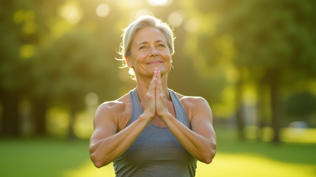 Three people of retirement age engaged in different activities: one stretching outdoors, one having coffee together, one painting in a studio